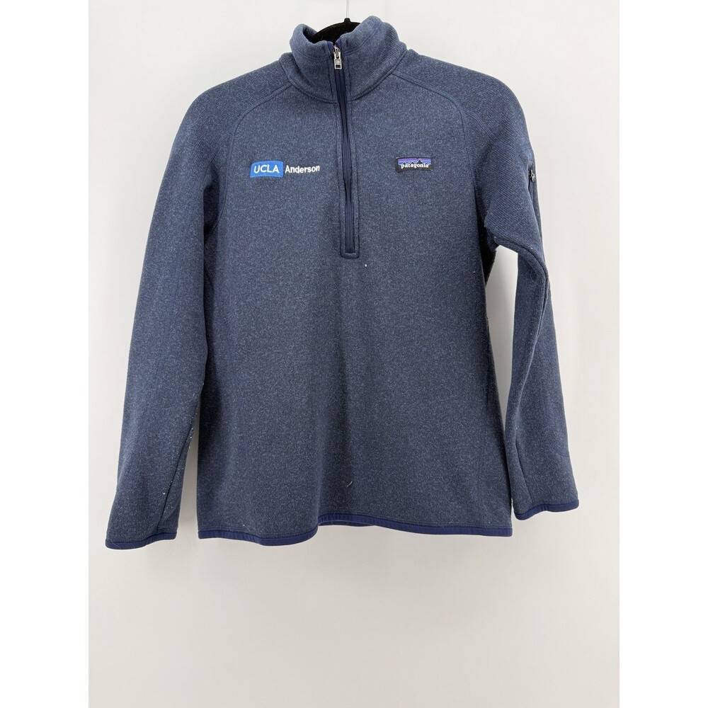 Patagonia Worn Wear UCLA Anderson 1/4 Zip Size M Fleece Pullover Navy Blue
